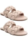 Everglades Lexi 5 Braided Strap Sandals In Nude In Multi