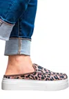 Everglades Women's Emily Leopard Platform Mule Sneaker In Animal Print