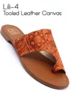 Everglades Women's Lili 4 Sandals In Tooled Leather Canvas In Multi