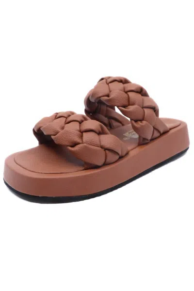 Everglades Women's Pool 1 Double Braided Strap Sandals In Tan In Multi