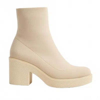 Everglades Women's Stretch Sock Knit Chunky Platform Booties In Taupe In Gray