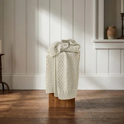 Evergrace Chunky Chenille Knit Throw Blanket In White