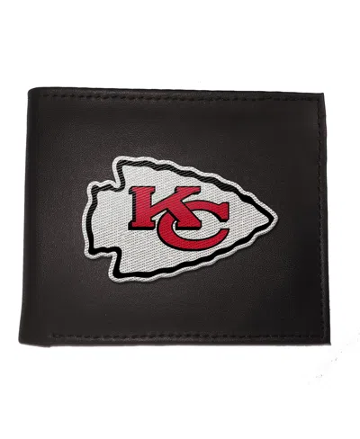 Evergreen Enterprises Kansas City Chiefs Synthetic Leather Embroidered Bifold Wallet In Black