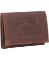 Evergreen Enterprises Men's Los Angeles Chargers Leather Team Tri-fold Wallet In Brown