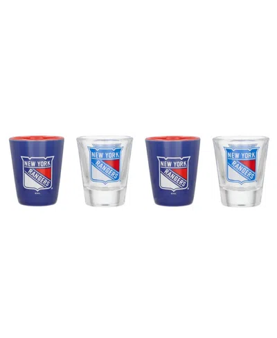 Evergreen Enterprises New York Rangers Four-pack Shot Glass Set In Multi
