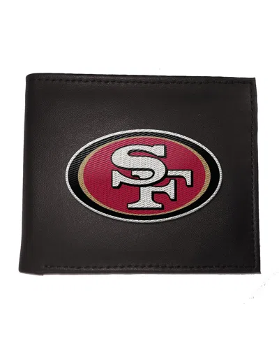 Evergreen Enterprises San Francisco 49ers Synthetic Leather Embroidered Bifold Wallet In Black