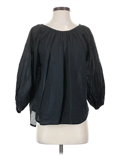 Pre-owned Everlane 3/4 Sleeve Blouse In Black