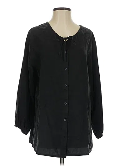 Pre-owned Everlane 3/4 Sleeve Blouse In Black
