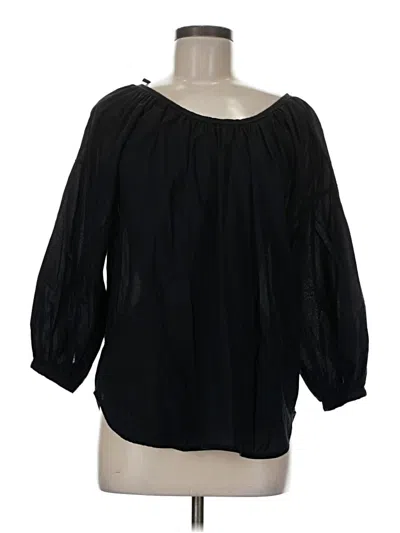 Pre-owned Everlane 3/4 Sleeve Blouse In Black