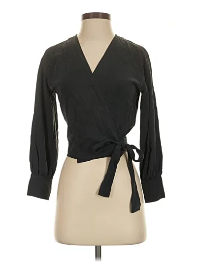 Pre-owned Everlane 3/4 Sleeve Blouse In Black