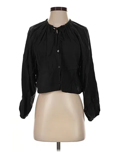 Pre-owned Everlane 3/4 Sleeve Blouse In Black