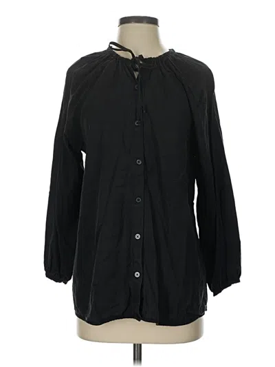 Pre-owned Everlane 3/4 Sleeve Blouse In Black