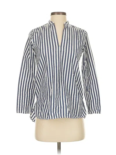 Pre-owned Everlane 3/4 Sleeve Blouse In Blue