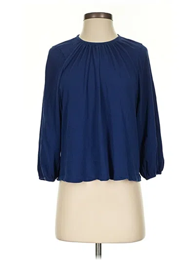 Pre-owned Everlane 3/4 Sleeve Blouse In Blue