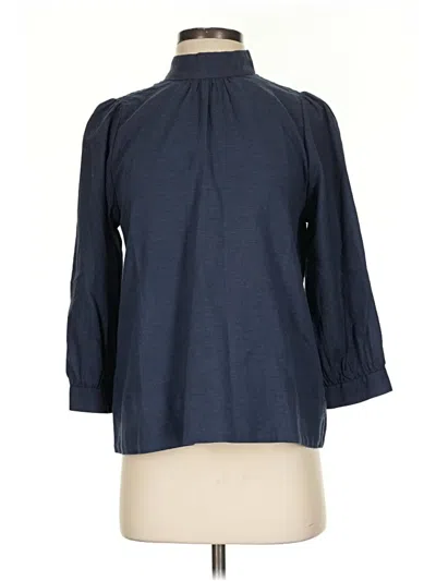 Pre-owned Everlane 3/4 Sleeve Blouse In Blue