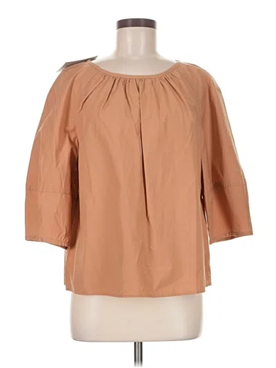 Everlane 3/4 Sleeve Blouse In Brown