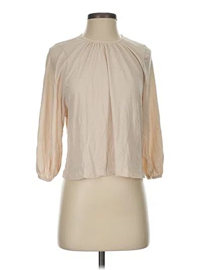 Pre-owned Everlane 3/4 Sleeve Blouse In Brown