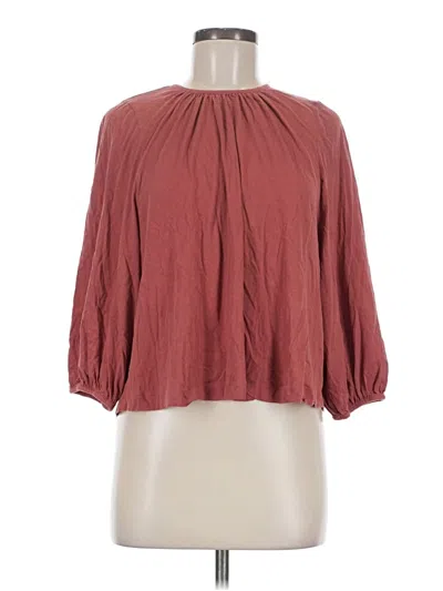 Pre-owned Everlane 3/4 Sleeve Blouse In Burgundy