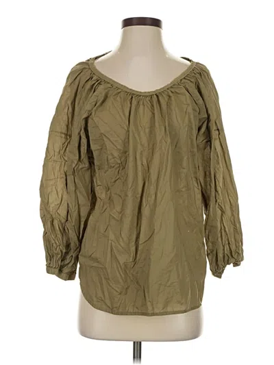 Pre-owned Everlane 3/4 Sleeve Blouse In Green