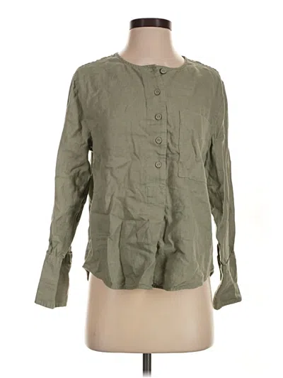 Pre-owned Everlane 3/4 Sleeve Blouse In Green