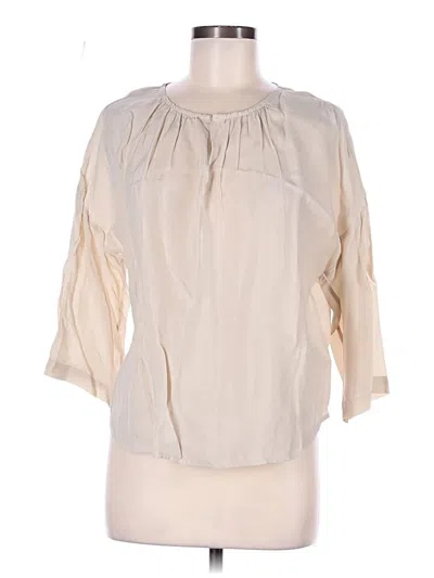 Pre-owned Everlane 3/4 Sleeve Blouse In Ivory