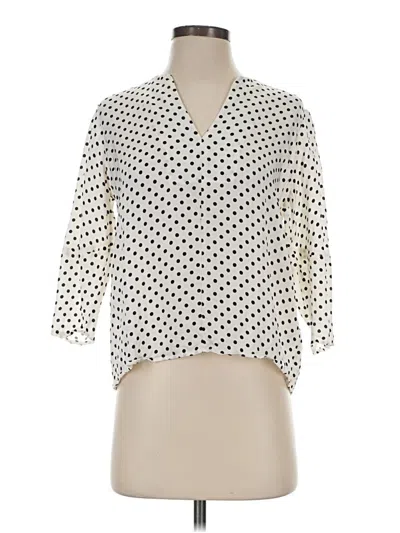 Pre-owned Everlane 3/4 Sleeve Blouse In Ivory