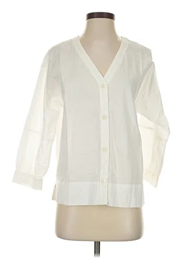 Pre-owned Everlane 3/4 Sleeve Blouse In Ivory