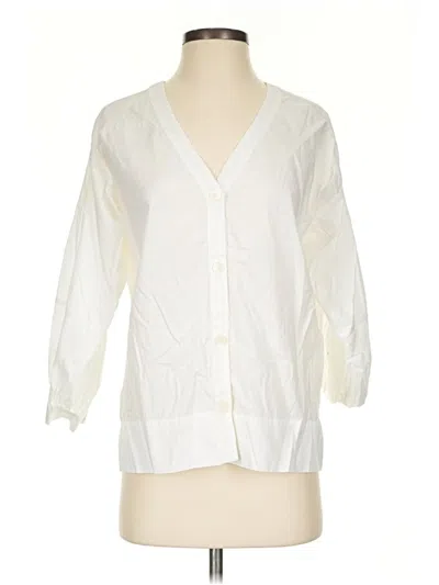 Pre-owned Everlane 3/4 Sleeve Blouse In Ivory