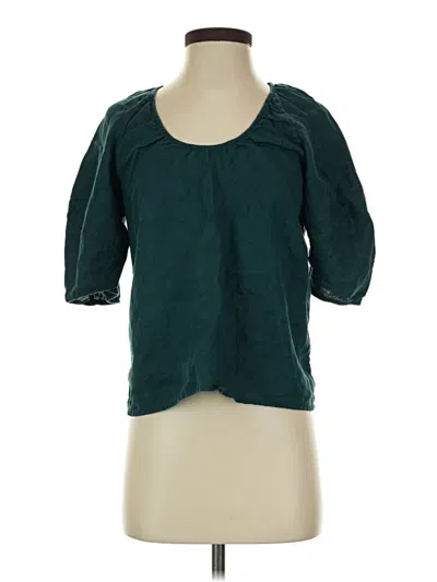 Pre-owned Everlane 3/4 Sleeve Blouse In Teal