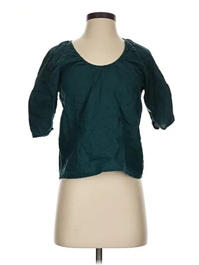Pre-owned Everlane 3/4 Sleeve Blouse In Teal