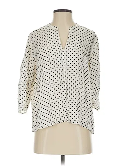 Pre-owned Everlane 3/4 Sleeve Blouse In White