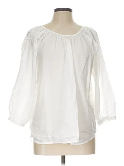 Pre-owned Everlane 3/4 Sleeve Blouse In White