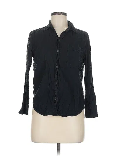 Pre-owned Everlane 3/4 Sleeve Button Down Shirt In Black