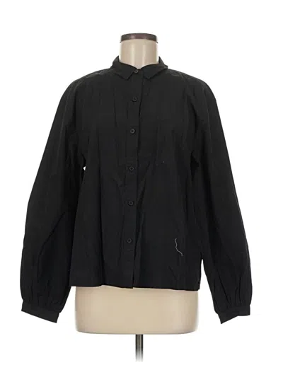 Pre-owned Everlane 3/4 Sleeve Button Down Shirt In Black