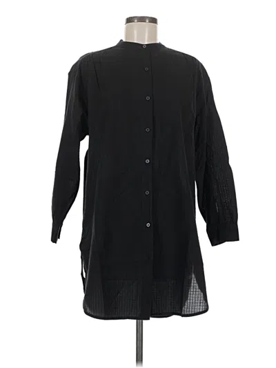 Pre-owned Everlane 3/4 Sleeve Button Down Shirt In Black
