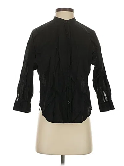 Pre-owned Everlane 3/4 Sleeve Button Down Shirt In Black