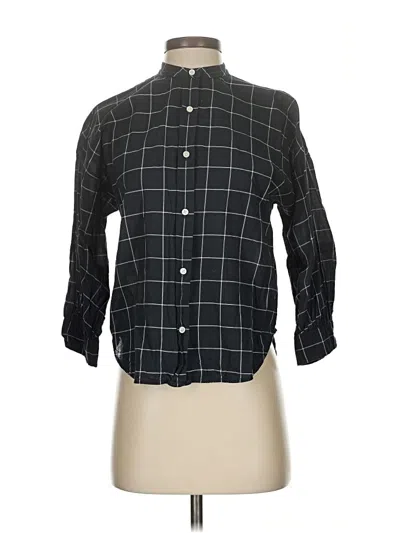 Pre-owned Everlane 3/4 Sleeve Button Down Shirt In Black