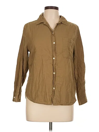 Pre-owned Everlane 3/4 Sleeve Button Down Shirt In Brown