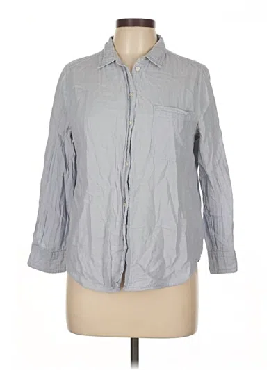 Pre-owned Everlane 3/4 Sleeve Button Down Shirt In Gray