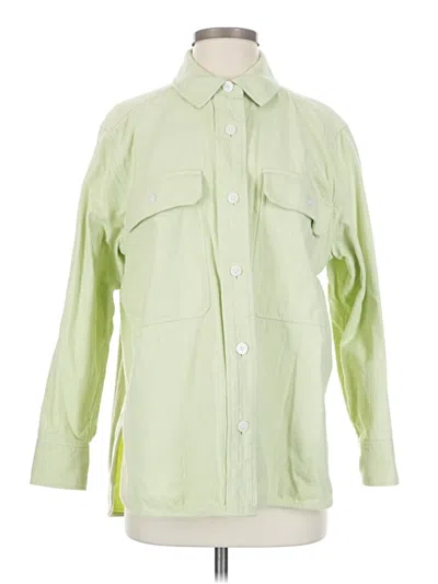Pre-owned Everlane 3/4 Sleeve Button Down Shirt In Green
