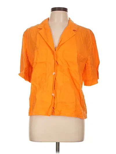 Pre-owned Everlane 3/4 Sleeve Button Down Shirt In Orange