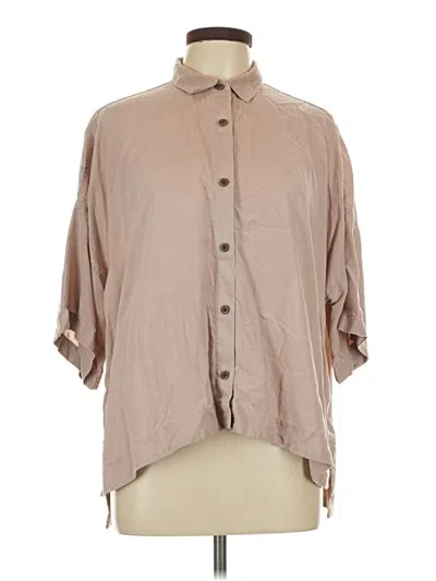 Pre-owned Everlane 3/4 Sleeve Button Down Shirt In Tan
