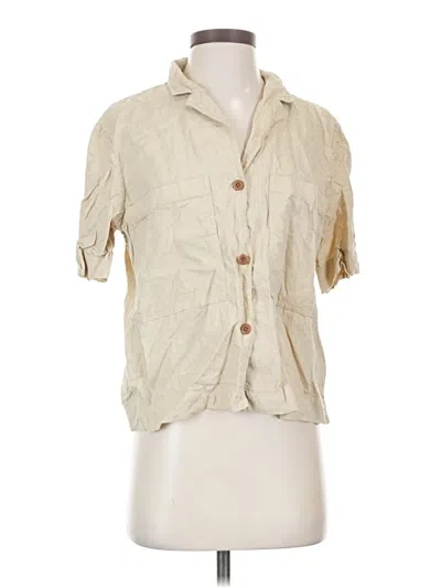 Pre-owned Everlane 3/4 Sleeve Button Down Shirt In Tan