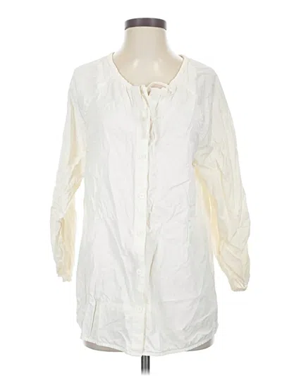 Pre-owned Everlane 3/4 Sleeve Button Down Shirt In White