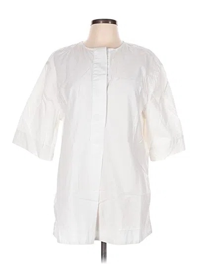 Pre-owned Everlane 3/4 Sleeve Button Down Shirt In White