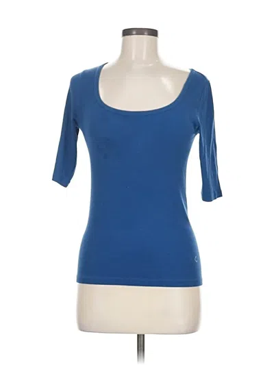 Pre-owned Everlane 3/4 Sleeve T-shirt In Blue