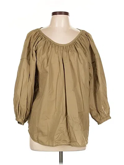 Pre-owned Everlane 3/4 Sleeve T-shirt In Brown