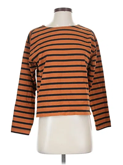 Pre-owned Everlane 3/4 Sleeve T-shirt In Brown