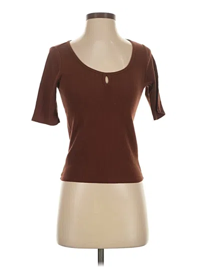 Pre-owned Everlane 3/4 Sleeve T-shirt In Brown