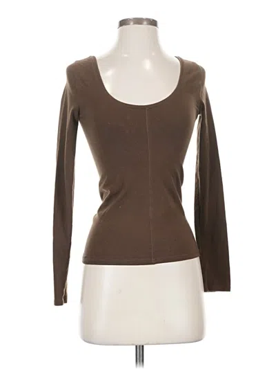 Pre-owned Everlane 3/4 Sleeve T-shirt In Brown